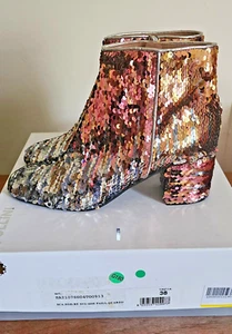 Neu mit Etikett Pollini Pailletten Stiefeletten US-Größe 7,5 - Bild 1 von 5