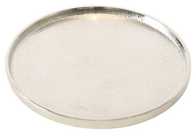 Deko-Tablett Tablett Servierteller Aluminium Silbergrau Ø 18 cm - Bild 1 von 3