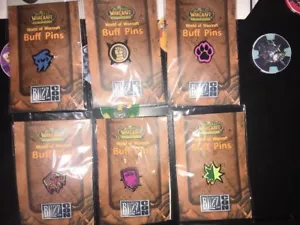 Blizzard Burning Crusade World Of Warcraft 2007 Blizzcon COMPLETE BUFF PIN SET 6 - Picture 1 of 9