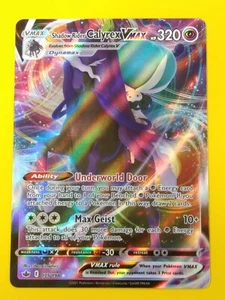 Pokemon Chilling Reign 1x Shadow Rider Calyrex Vmax 75/198 FULL ART Ologramma raro quasi nuovo - Foto 1 di 2