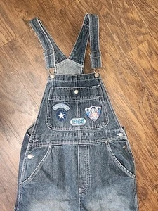 Vintage Overalls Womens Small Blue Jean Denim Eeyore Disney 90s Y2k - Picture 1 of 10