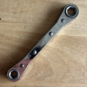 Vaco 3/8" x 7/16" Ratcheting Double Box End Wrench 6 Point 1214 USA - Bild 1 von 12