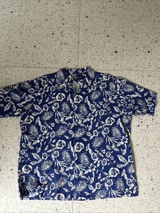 Vintage Polo Ralph Lauren Caldwell Hemd Herren XL Blumen Blau Knopf Hawaii - Bild 1 von 7