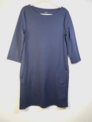 Vestido Granate Hill Midi Cambio Algodón Orgánico Bolsillos Azul Marino Talla 10 Minimalista Foto 1 de 4