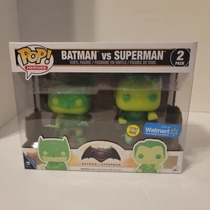 Batman vs Superman Funko Pop! Heroes Glow In The Dark 2 Pack Walmart Exclusive - Picture 1 of 7