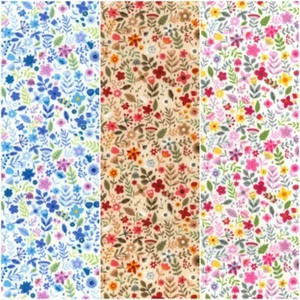 100% Cotton Poplin Fabric Rose & Hubble Flower Floral Barlings Close 112cm Wide - Picture 1 of 4