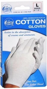 Cara 100% Dermatological Cotton Gloves Fits Either Hands L Sizes One Pair 2 Pack - Picture 1 of 1