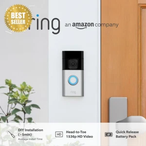 Battery Video Doorbell Plus Wireless1536P HD Head-To-Toe View w/Quick Release Ba - Picture 1 of 12