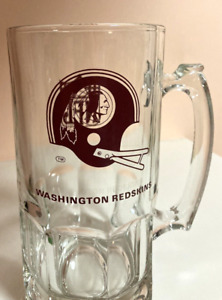 Vintage WASHINGTON REDSKINS Football NFL Beer GLASS Mug Stein 36 oz 8" Tall