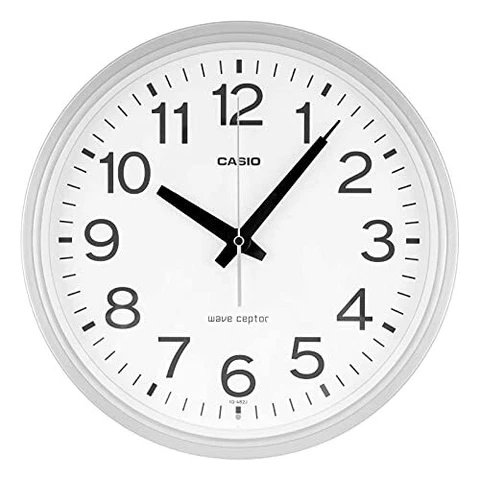 CASIO wall clock radio wave Silva- diameter30.5cm analog night second hand stop Cover