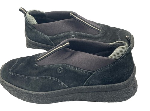 Scarpe mocassino donna Ecco slip on nero pelle scamosciata taglia 9 us 42 eu