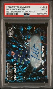 2020 Nils Hoglander Skybox Metal Universe Net Deposits Gold Auto Rookie PSA 9 - Picture 1 of 2