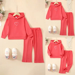 LAPA 2PCS Kids Girl Hooded Long Sleeve Hoodies Tops Pants Pullover Outfit Set - Picture 1 of 13