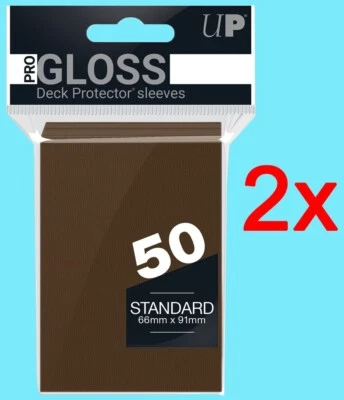 100 ULTRA PRO STANDARD SIZE GLOSS BROWN DECK PROTECTOR Card Sleeves mtg ccg tcg - Image 1 of 3