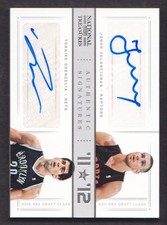 2012-13 National Treasures Dual Auto Silver 93 Shengelia/Jonas Valanciunas 13/49