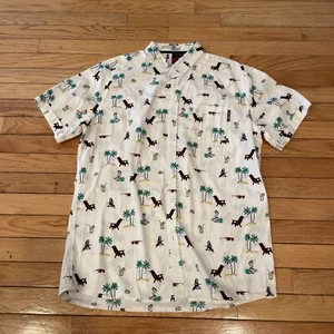 Camisa hawaiana Soulstar manga corta estampado de playa talla L - calce ajustado - Imagen 1 de 7