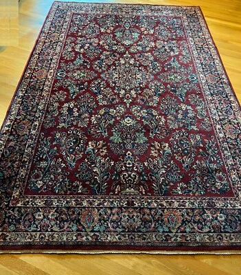 Alfombra de lana 9 pies 3 pulgadas X 5 pies 9 pulgadas Karastan 785 Red Sarouk Runner - Flecos removidos Foto 1 de 4