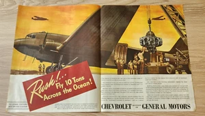 1944 Chevrolet General Motors Vintage Ad Rush fly 10 tons across the ocean - Picture 1 of 1