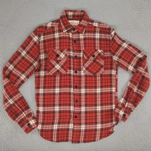 Imogene + Willie Earl Plaid Flannel Work Shirt Mens Extra Small XS Red USA Made - Picture 1 of 24