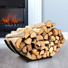 Curved Firewood Rack Heavy Duty Wood Rack Log Holder Indoor Outdoor For Fireplac