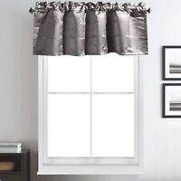 52" x 17" NEW Rich Grey Beveled Blackout Triple Weave Tailored Window Valance