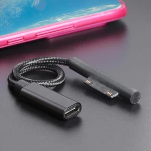 65W PD USB Type C Female Adapter Braided Cable for Microsoft Surface Pro 5 - Zdjęcie 1 z 7