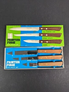3 Vintage Frontier Forge Knives in Box All Purpose Chef Steak Paring Knife - Picture 1 of 8