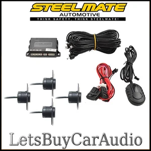 STEELMATE PTS400EX-DP-OE (FLUSH FIT) MATT BLACK REAR PARKING SENSORS WITH BUZZER - Picture 1 of 2