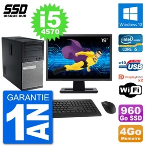 Dell 7020 Tower PC Display 19" Intel Core i5-4570 RAM 4GB SSD 960GB Windows 10 Wifi - Bild 1 von 3