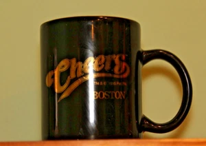 Vintage 90er Tasse Cheers Boston Kaffeebecher schwarz gold TV Sammlerstück Memorabilia NEU - Bild 1 von 6