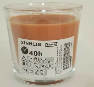 IKEA SINNLIG Peach Orange Scented Candle,Glass ,40 Hrs, USA Made, NEW - Picture 1 of 7