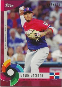 2023 Topps World Baseball Classic Global Stars MANNY MACHADO Dark Red 53/150 #36 - Picture 1 of 1