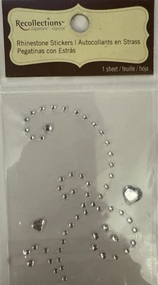 Pegatinas de diamantes de imitación dimensionales remolino transparente/plateado (3 piezas) corazones recuerdos• Foto 1 de 4