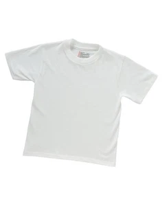 Hanes Boy T Shirt 3 Pack ComfortSoft Tagless Crewneck Short Sleeve White sz S XL - Picture 1 of 5