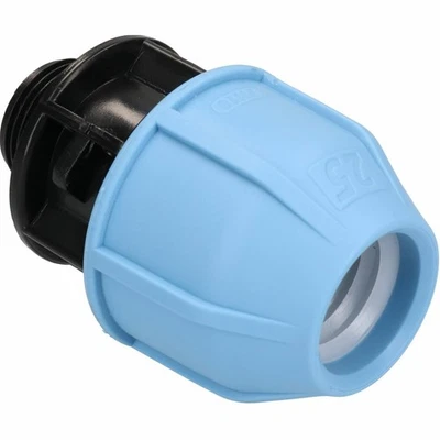 Raccord de raccord à compression adaptateur mâle MDPE 25 mm x 3/4" PN16 - Photo 1/4