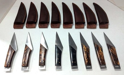Lote De 8 Cuchillos Desolladores Hechos A Mano D2 Acero Kiridashi Caza Camping Supervivencia EE. UU. Foto 1 de 4