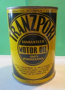 TRANZPORT Pennzoil DIVISION 1 US QT empty metal motor oil can USA VTG BEAUTIFUL - Picture 1 of 14