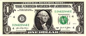 $1 2021  Fancy Serial D24622446E - Picture 1 of 1