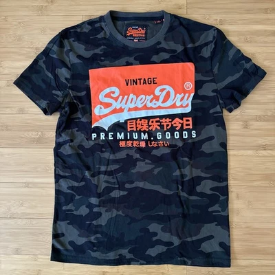 Vintage SuperDry Premium Tee Shirt British Design Camo Men L Tshirt Cotton - Image 1 of 4