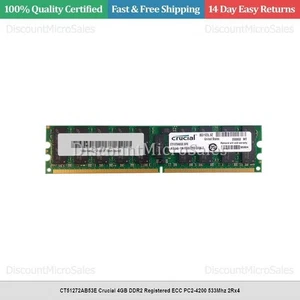 CT51272AB53E Crucial 4GB DDR2 Registered ECC PC2-4200 533Mhz 2Rx4 - Picture 1 of 1