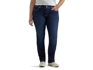 LEE Women’s Blue Denim Jeans Flex Motion Straight Leg Stretch Pants Size 18W NWT - Picture 1 of 12