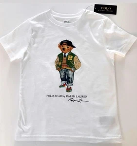 POLO RALPH LAUREN White Short Sleeved Polo Bear T-Shirt. Size 7 Boys. NWT. - Picture 1 of 6