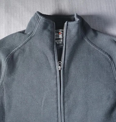 Suéter RLX Ralph Lauren Para Hombres Mediano Negro Cremallera Completa Cuello Simulado Acanalado Bolsillos con Cremallera Foto 1 de 4