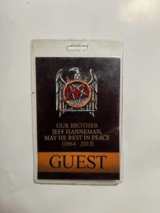 SLAYER Concert Guest Pass in memory of Jeff Hanneman Rest In Peace - Picture 1 of 3