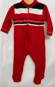 220274 Niños 6 Meses D'CORONA Suéter Rojo Tejido Pies Una Pieza Jumper Usado en Excelente Condición - Imagen 1 de 4