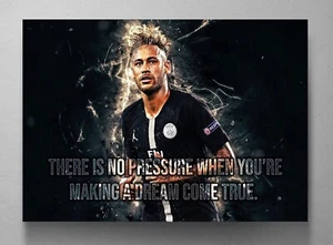 Póster artístico de leyenda del fútbol NEYMAR Da Silva regalo de novio enmarcado lienzo fútbol - Imagen 1 de 10