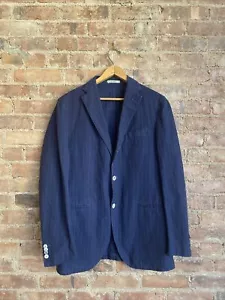 Giacca blazer uomo Boglioli K TG 50 media slim, 100% cotone blu gessato - Foto 1 di 9