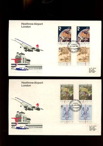 1984 Greenwich Meridian Dachrinnenpaar Flughafen Heathrow London Hounslow vor FDCs. - Bild 1 von 1