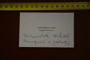 Biglietto da visita Autografo Vittorio Cini conte di Monselice Ferrara N3.1-2 - Picture 1 of 2