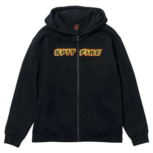 Spitfire Wheels Hoody Flames Script Zip Black - Picture 1 of 4